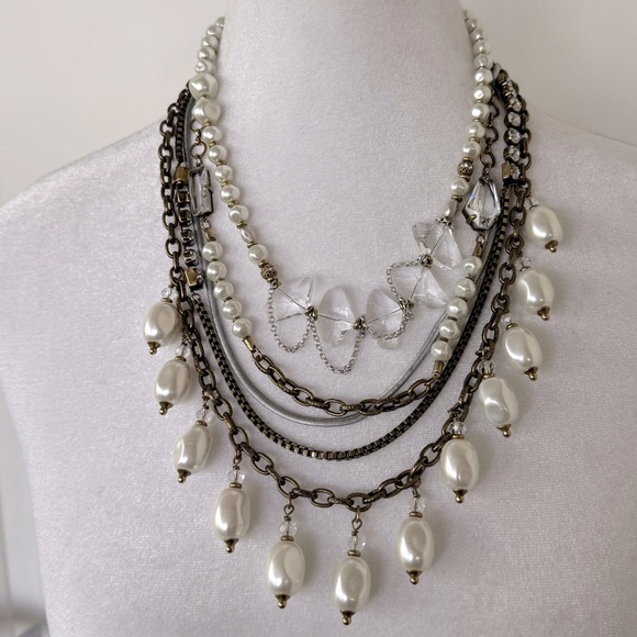 Silpada KRN Practical Pearls Brass Necklace “Wear it 7 Ways” - Picture 2 of 8